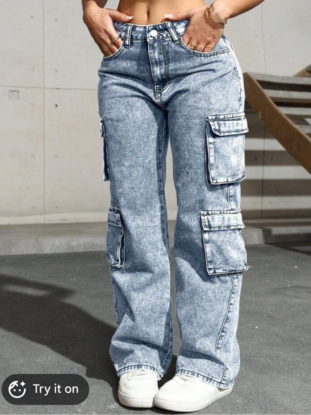 Light Blue Denim Cargo Pants J for Justify  (C)
